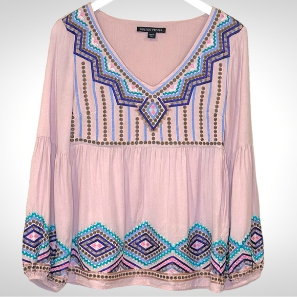 Boston Proper Embroidered Top - Picture 3 of 14